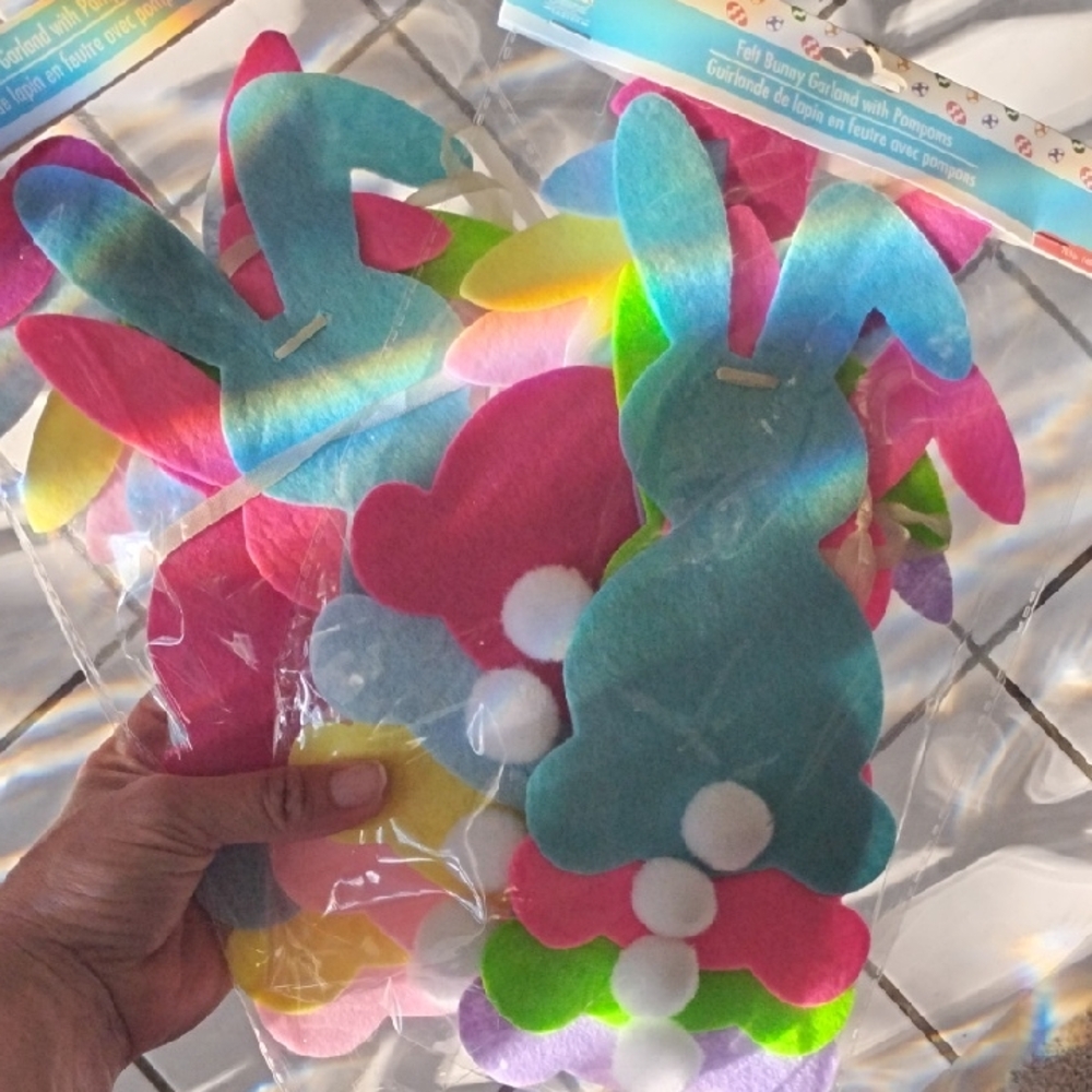 Colorful Bunny Garland for Easter Parties